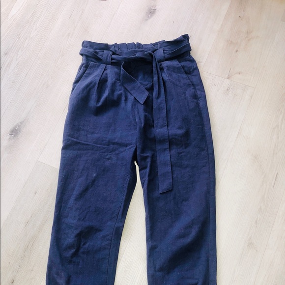 LEFTIES Peg-Leg Fashion Joggers w/ Waist Tie in Royal Blue - Picture 2 of 13